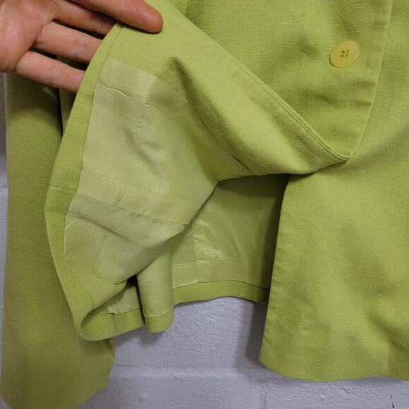 Coldwater Creek Chartreuse Linen Jacket - Picture 5 of 8